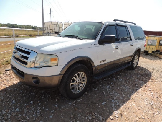2007 Ford Expedition EL, 4x2, 5.4 Triton, Auto Trans, Vin # 1FMFK15567LA46340 (T-44) (LOCATED IN