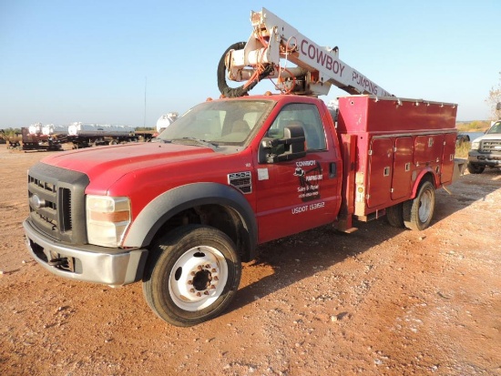 2008 FORD F550 XL SD Std. Cab 4x2 Bucket Truck, 6.4 PowerStroke, Auto Trans, 10 Ft Altec Utility Bed