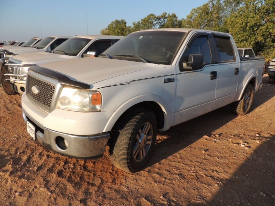 2008 Ford F150 Lariat Crew Cab 4x4 Short Bed, 5.4 Triton, Auto Trans, No Key, Vin #