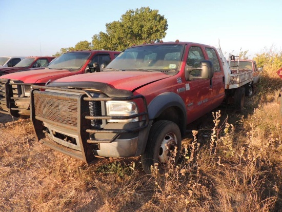 2006 Ford F550 XL SD Crew Cab 4x2, 9 Ft. Flat bed, 6.0 Power Stroke, Auto Trans, Vin #