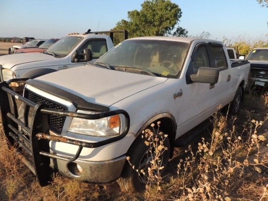 2006 Ford F150 XLT Crew Cab 4x4 Short Bed, 5.4 Triton, Auto Trans, Vin # 1FTPW14V16KD51859 (T-116)