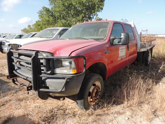 2002 FORD F250 XL SD Crew Cab 4x2, 9 Ft. Flat Bed, 7.3 Power Stroke, Auto Trans, Vin #