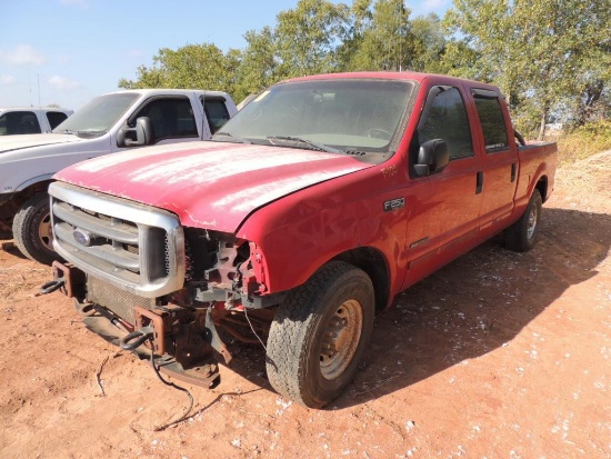2001 FORD F250 XLT SD Crew Cab 4x2 Short Bed, 7.3 Power Stroke, Auto Trans, Vin # 3FTNW20F01MA28965