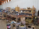LOT: Balance of Garage Contents including Tools, Work Benches, Vise, Truck Parts, Pallet Rack,