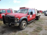 2008 Ford F550 XL SD Crew Cab 4x2, 9 Ft. Flat Bed, 6.4 Power Stroke, Auto Trans, (Tools in Back of