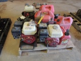 LOT: (3) Honda Gas Engines, Assorted Gas Cans and Fuel Tanks (LOCATED IN HENNESSEY, OK. - IN CHEM