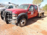 2009 Ford F550 XL SD Crew Cab 4x2, 9 Ft. Flat Bed, 6.4 Power Stroke, Auto Trans, Vin #