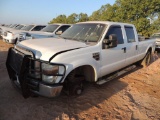 2008 FORD F250 XLT SD Crew Cab 4x4 Long Bed, 6.4 Power Stroke, Auto Trans, No Front Wheels, Vin #