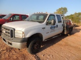 2007 FORD F350 XL SD Crew Cab, 4x4, 6.0 Power Stroke, Auto Trans, 9 Ft. Flat Bed w/ Hay Spikes, Vin