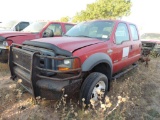 2005 Ford F550 SD Crew Cab Cab and Chassis, 4x2, 9 Ft. Flatbed, 6.0 Power Stroke, Auto Trans, No