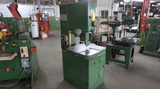 Grob 18 in. Vertical Band Saw Model NS18, S/N 9301, 24 in. x 24 in. Tilting