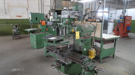 Bridgeport  1 HP Vertical Mill, S/N 35522, 9 in. x 42 in. Power Table, 6 in