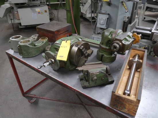 LOT: Assorted Attachments for Van Norman Mill including 8 in. Vise, 90 Degr