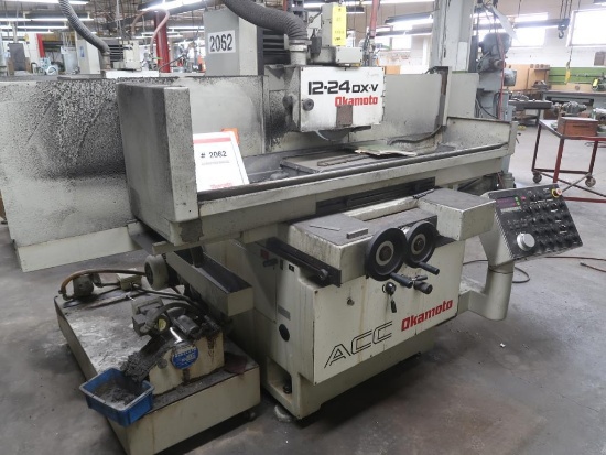 Okamoto 12 in. x 24 in. Hydraulic Surface Grinder Model 12-24 DX, S/N 64323