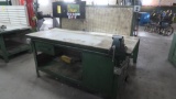 LOT: (1) 36 in. x 82 in. Steel Work Table with 5 in. Vise, (1) 36 in x 96 i