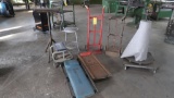 LOT: (2) 2-Wheel Dollies, (2) Crawlers, Pipe Stand, Absorbant Mat Dispenser