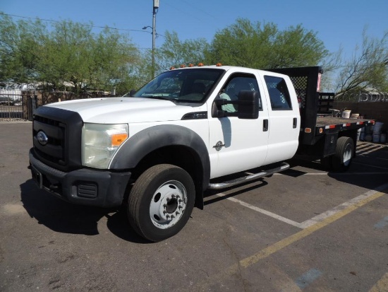 2011 Ford F550 Crew Cab 12 ft. Flatbed 4x2, VIN # 1FD0W5GT0BEC70925, 6.7 Ltr. Auto Trans, 162801 Mi.