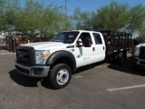 2015 Ford F550 Crew Cab 12 ft. Flatbed 4x2, VIN # 1FD0W5GTXFED31770 , 6.7 Ltr. Auto Trans, 100545