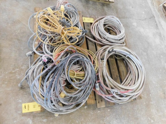 LOT: Assorted Extension Cords on (1) Pallet, Air Hoses on (1) Pallet