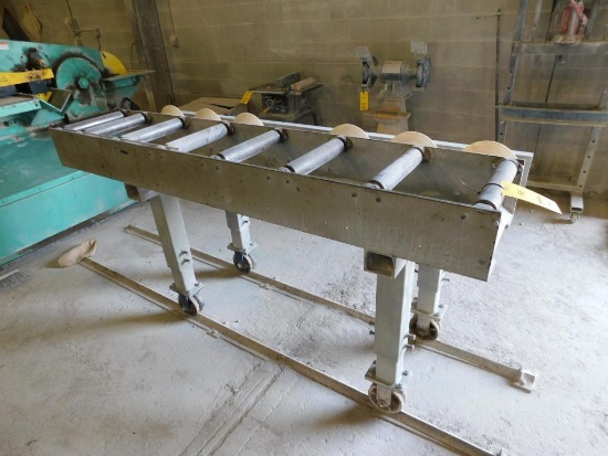 LOT: Roller Conveyor / Material Conveyor on Track, 7 ft. x 3 ft.