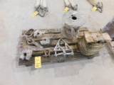 LOT: (1) 1-1/2 Ton & (2) 1 Ton Plate Clamps, Shackle, Forklift Chain, Assorted Chain, etc. on (1)