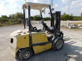 Yale 6000 lb. Gas Forklift Model GLP068TGNUAE02, S/N AB758B14440Y, Cushion Tires, Overhead Guard,