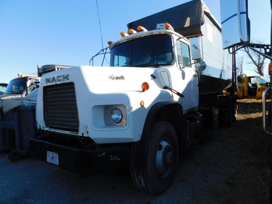 1995 Mack T. A. Roll Off Truck Model DM690S, VIN 1M2B209C65M015576, 1995 Galbreath 60,000 Lb. Hoist