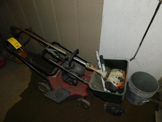 LOT: Lawn Mower, Weed Wacker and Spreader