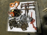 LOT: Chain Hoists, Cum Along, Chain Binders, Pallet Puller, etc.