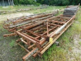 LOT: (3) Rows of Assorted Disassembled Pallet Racks, Material Carts, Scrap