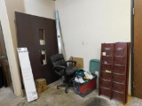 LOT: Contents of Maintenance Shop: Misc. Truck Parts, Oils/Fluids, Nails, Office Furniture, etc.