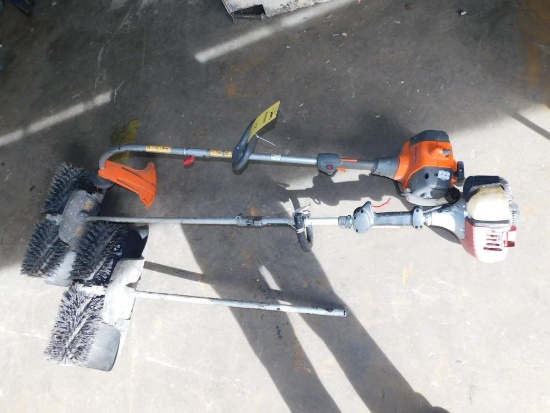 LOT: (1) Husqvarna Gas Combination Power Head w/Weed Whacker Brush Attachment, (1) RedMax Combo