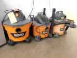 LOT: (3) Ridgid Shop Vacs