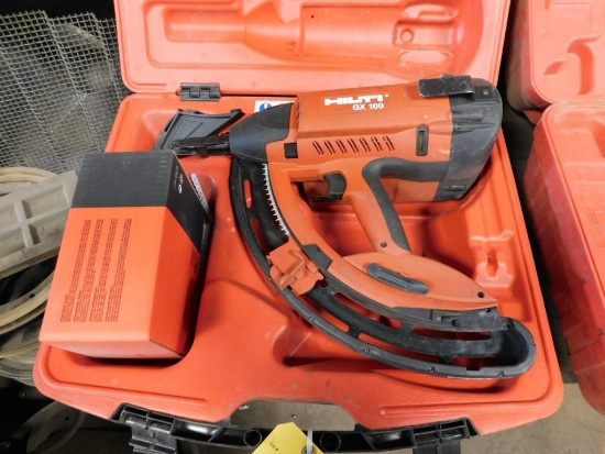 Hilti GX100 Fully Automatic Gas Actuated Fastening Tool, Case w/Hilti X-GM40 Nail Magazine