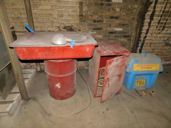 LOT: Safety-Kleen Parts Washer, Flammable Storage Cabinets, Eye Wash Station