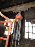 CM Cyclone 1-Ton Manual Chain Hoist on Lowden 1-Ton Monorail,(approx. 14')