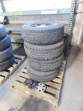 LOT: (4) Yokohama Geolandar A/T-S Truck Tires, 275/70R16 1148 w/(4) Chevy Truck Wheel Hubs