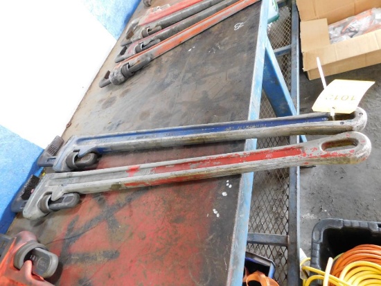 LOT: (2) Ridgid 48" Aluminum Pipe Wrenches