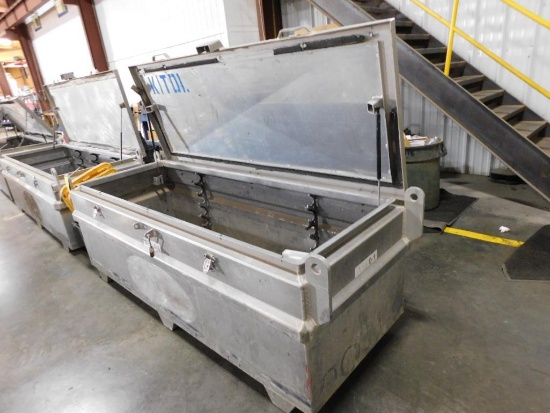 LOT: Heavy Duty Aluminum Kit Box Approx 3' x 8' w/Assorted Battery Backups