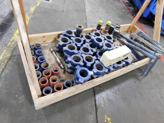lot: Hammer Unions, Petol Tongs, Wrenches