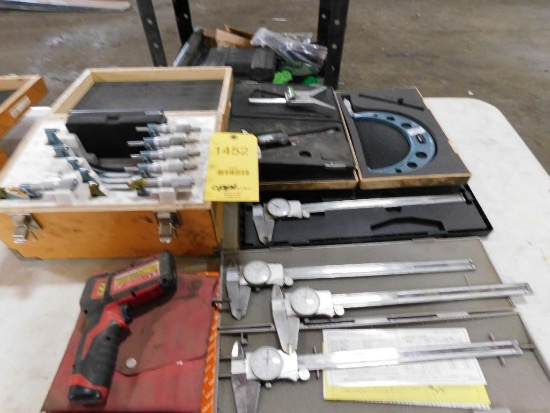 LOT: Mitutoyo Outside Micrometer Set & Assorted Calipers