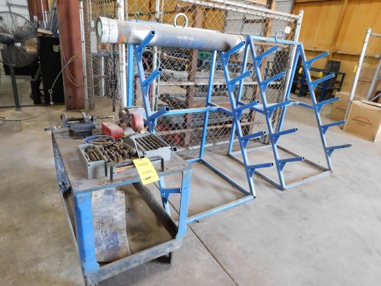 LOT: (4) Racks & Cart w/Vise & Stamp Kits