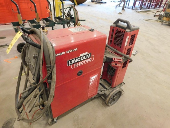 Lincoln Power Wave 300C, 300 Amp Mig Welder w/Gun & Cool Arc 40 Cooler (LOCATED IN FABRICATION