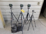 LOT: (3) Huepar Laser Line Levels w/(4) Tripods (LOCATED IN PAINT BLDG.)