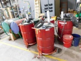 LOT: (3) Pneumatic Barrel Pumps, Barrels of Brake Clean, Engine Oil & Hydraulic Fluid (LOCATED IN
