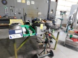LOT: Steel Fabrication Table w/Large Quantity Welding Supplies, Foot Pedals, Wire, Torch
