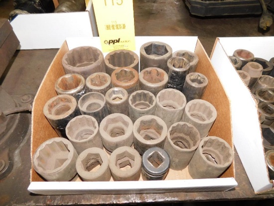 LOT: (26) Assorted 3/4" & 1" Impact Sockets (LOCATED IN MECHANIC SHOP)