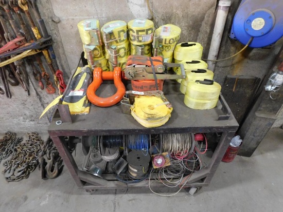 LOT: (10) NEW 4" x 16' Flat Hook Load Hugger Poly Tie-Down Winch Straps, (1) NEW 4" x 27' Flat Hook