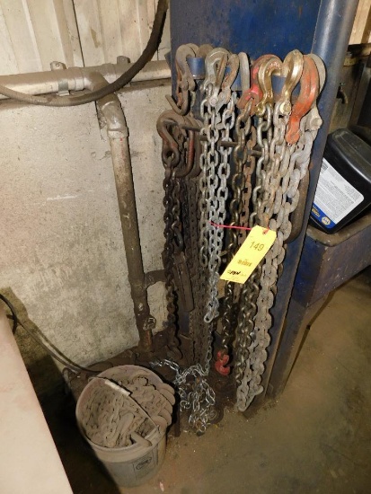 LOT: Assorted Lifting Chains (LOCATED IN MECHANIC SHOP)