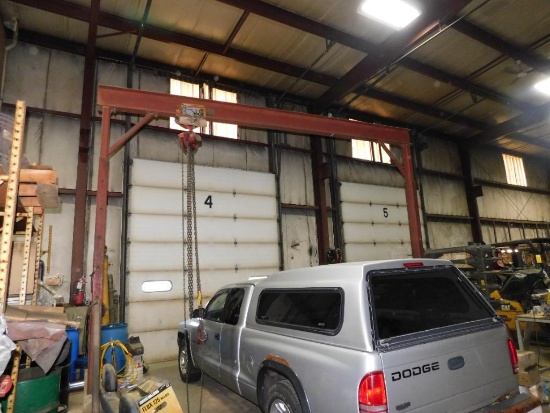 Approx. 13'H x 15'W Rolling Gantry w/3-Ton Manual Chain Hoist (HOIST CONDITION UNKNOWN) (LOCATED IN